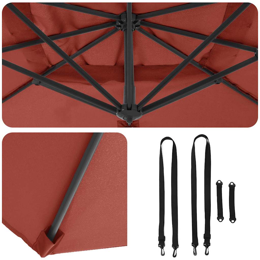 Cantilever Roma Parasol Red and Black 352 x 251 x 260 cm
