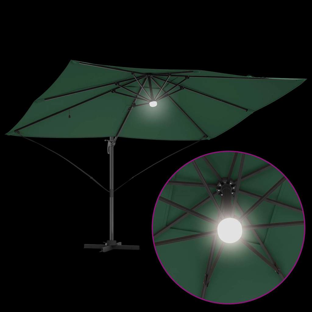Cantilever Roma Parasol Green and Black 352 x 251 x 265 cm