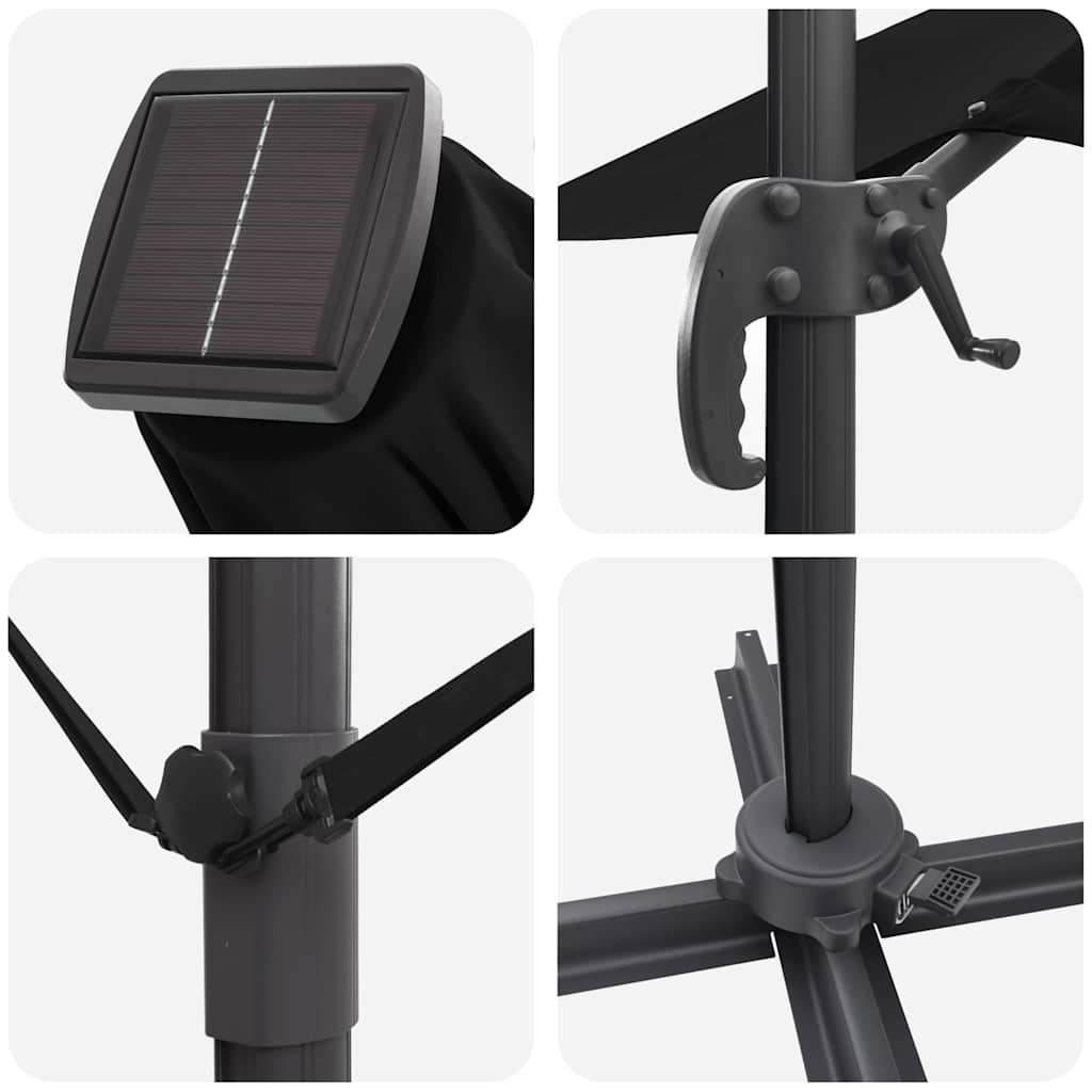 Cantilever Roma Parasol Black and Black 352 x 251 x 265 cm