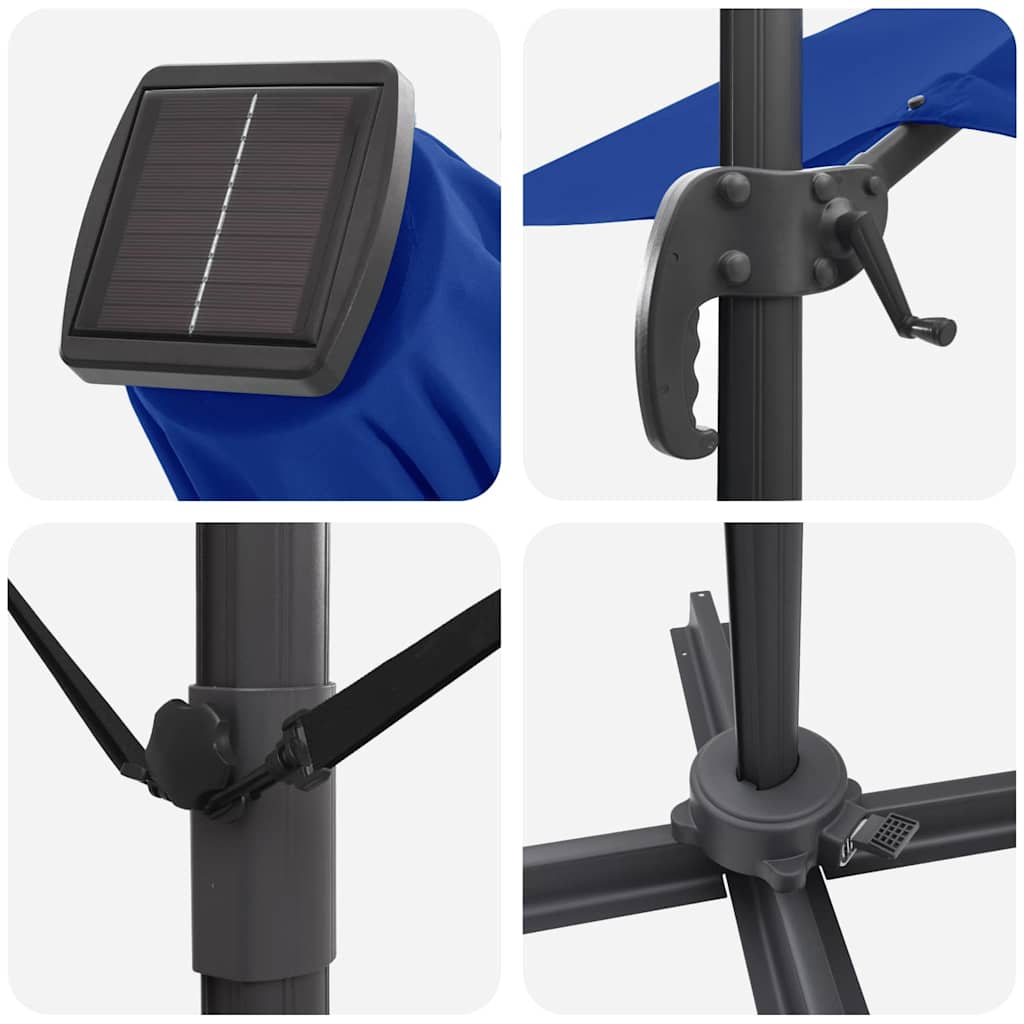 Cantilever Roma Parasol Blue and Black 352 x 251 x 265 cm