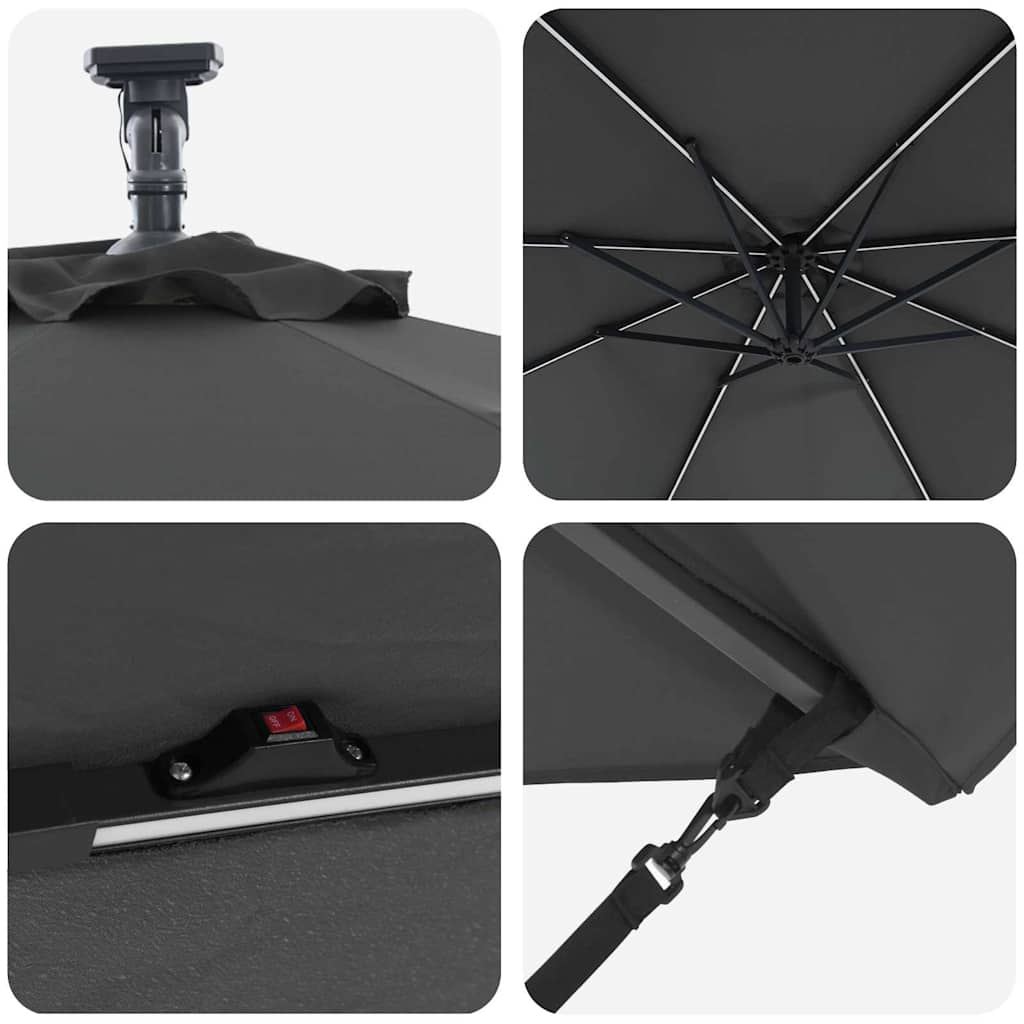 Cantilever Banana Parasol Anthracite 294 x 294 x 248 cm