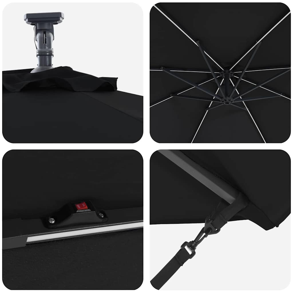 Cantilever Banana Parasol Black 294 x 294 x 248 cm
