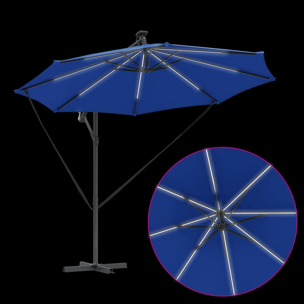 Cantilever Banana Parasol Azure blue 294 x 294 x 248 cm