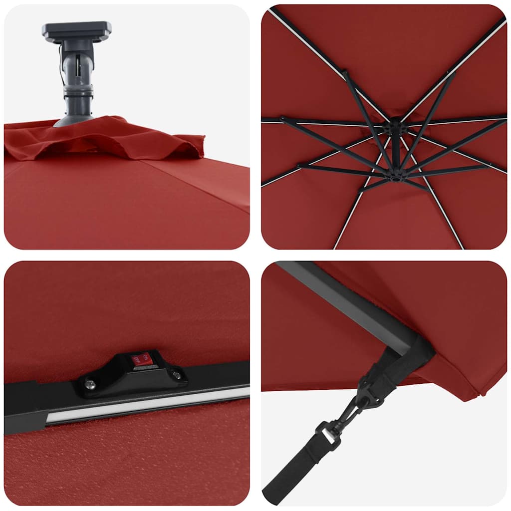 Cantilever Banana Parasol Terracotta 294 x 294 x 248 cm