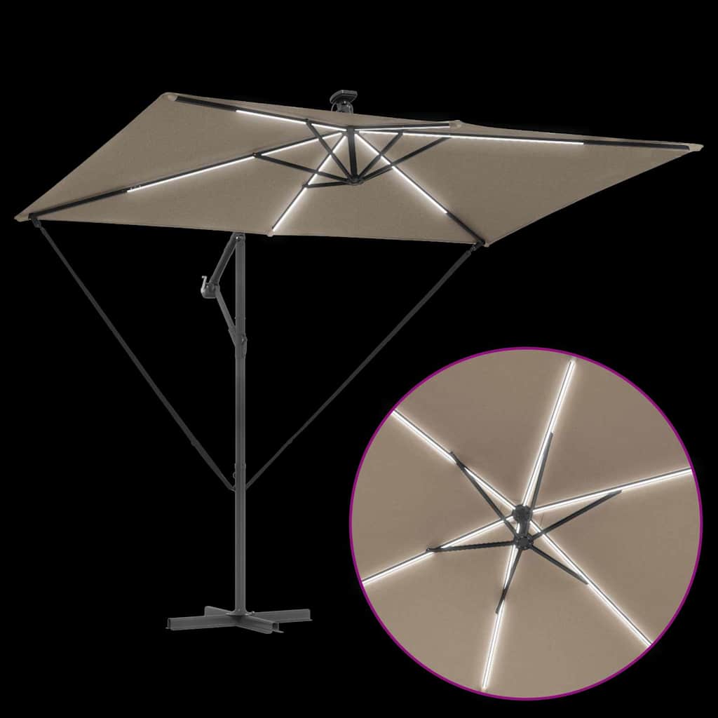 Cantilever Banana Parasol Taupe 294 x 200 x 254 cm