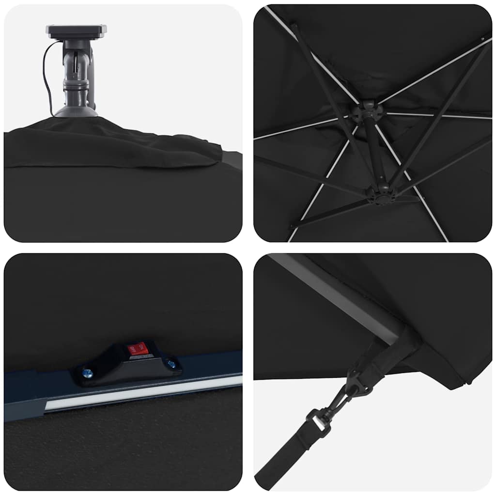 Cantilever Banana Parasol Black 294 x 200 x 254 cm