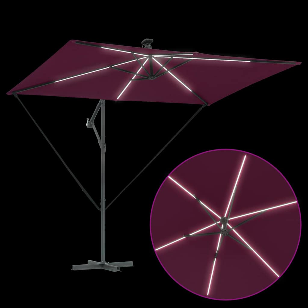 Cantilever Banana Parasol Bordeaux red 294 x 200 x 254 cm