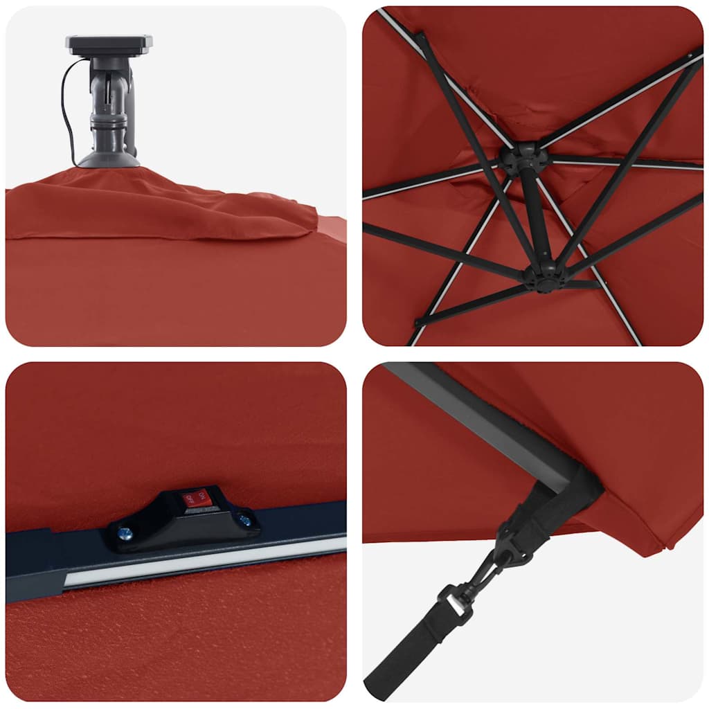 Cantilever Banana Parasol Terracotta 294 x 200 x 254 cm