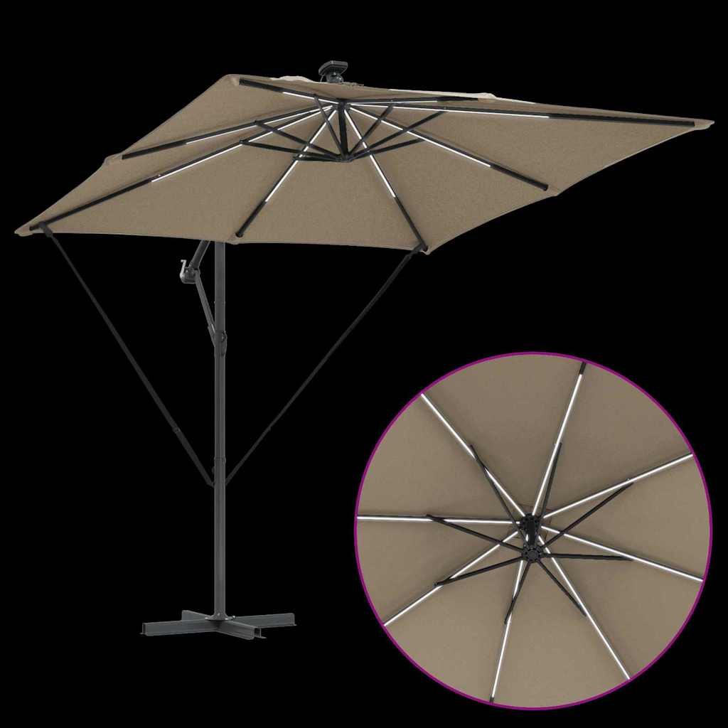 Cantilever Banana Parasol Taupe 249 x 249 x 250 cm