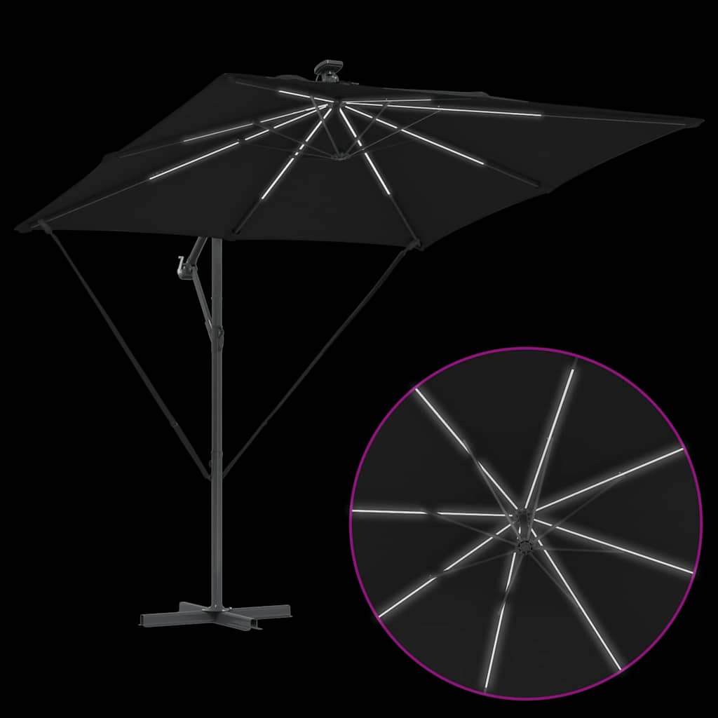 Cantilever Banana Parasol Black 249 x 249 x 250 cm