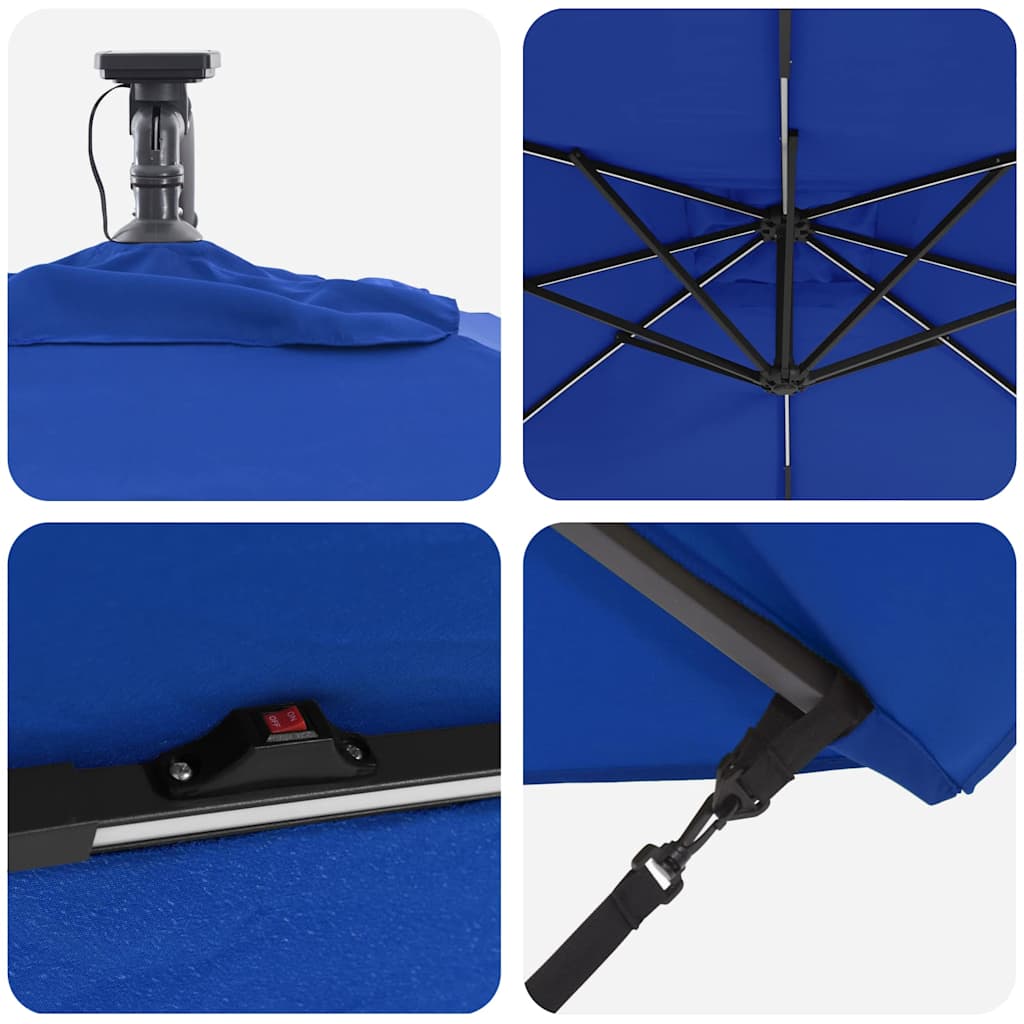 Cantilever Banana Parasol Blue 249 x 249 x 250 cm