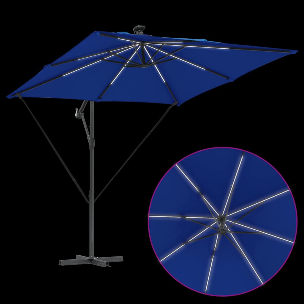 Cantilever Banana Parasol Blue 249 x 249 x 250 cm