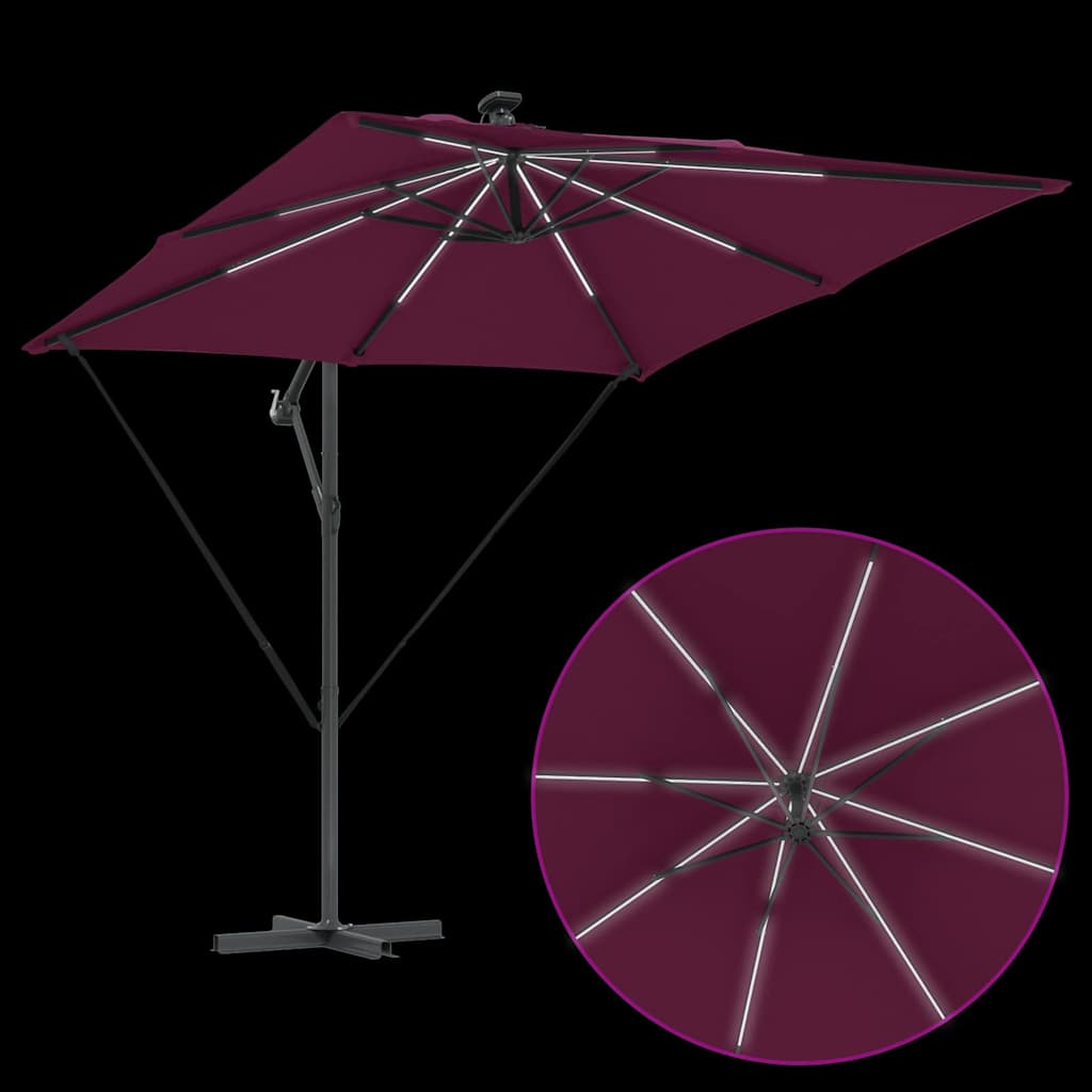 Cantilever Banana Parasol Bordeaux red 249 x 249 x 250 cm