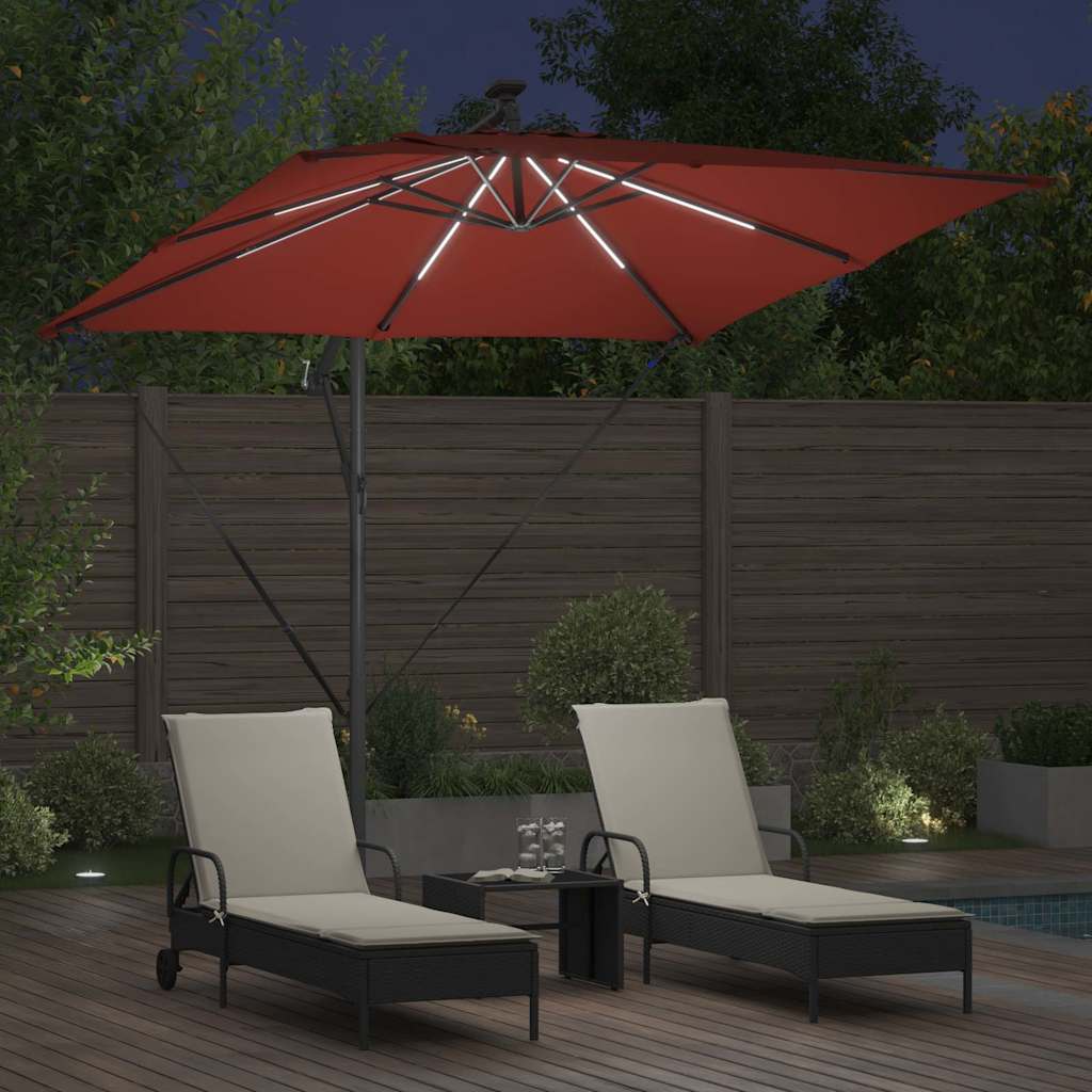 Cantilever Banana Parasol Terracotta 249 x 249 x 250 cm