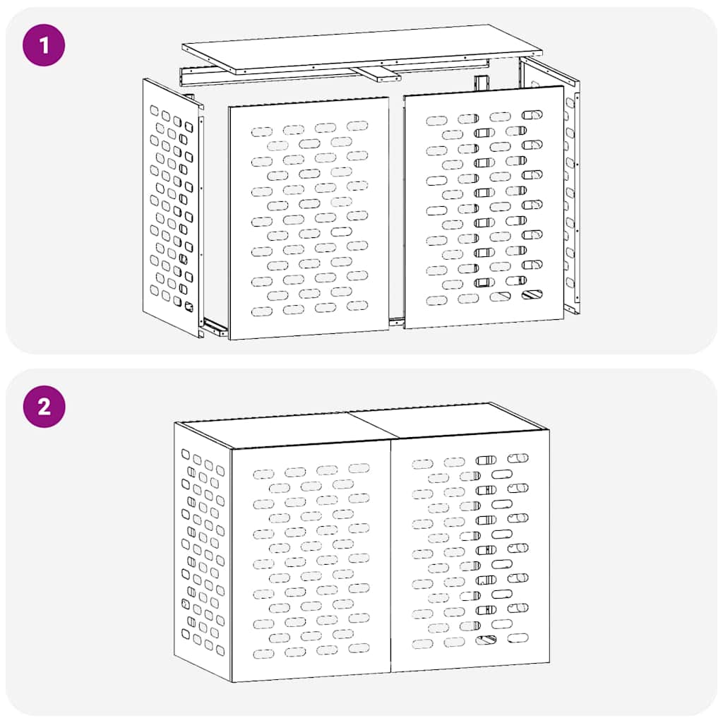 Air Conditioner Cover White 100 x 50 x 70 cm Steel
