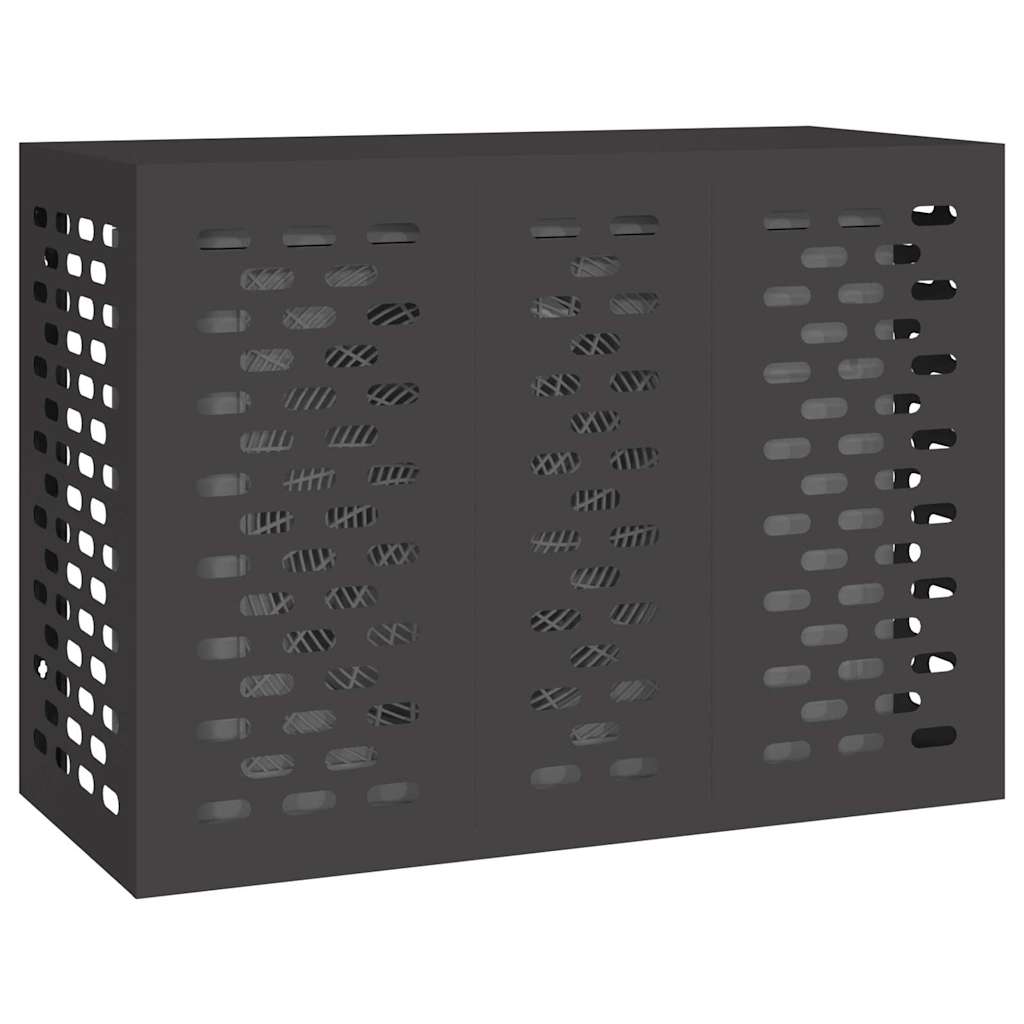 Air Conditioner Cover Black 110 x 50 x 80 cm Steel