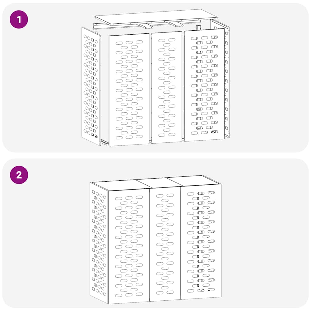 Air Conditioner Cover Black 110 x 50 x 105 cm Steel