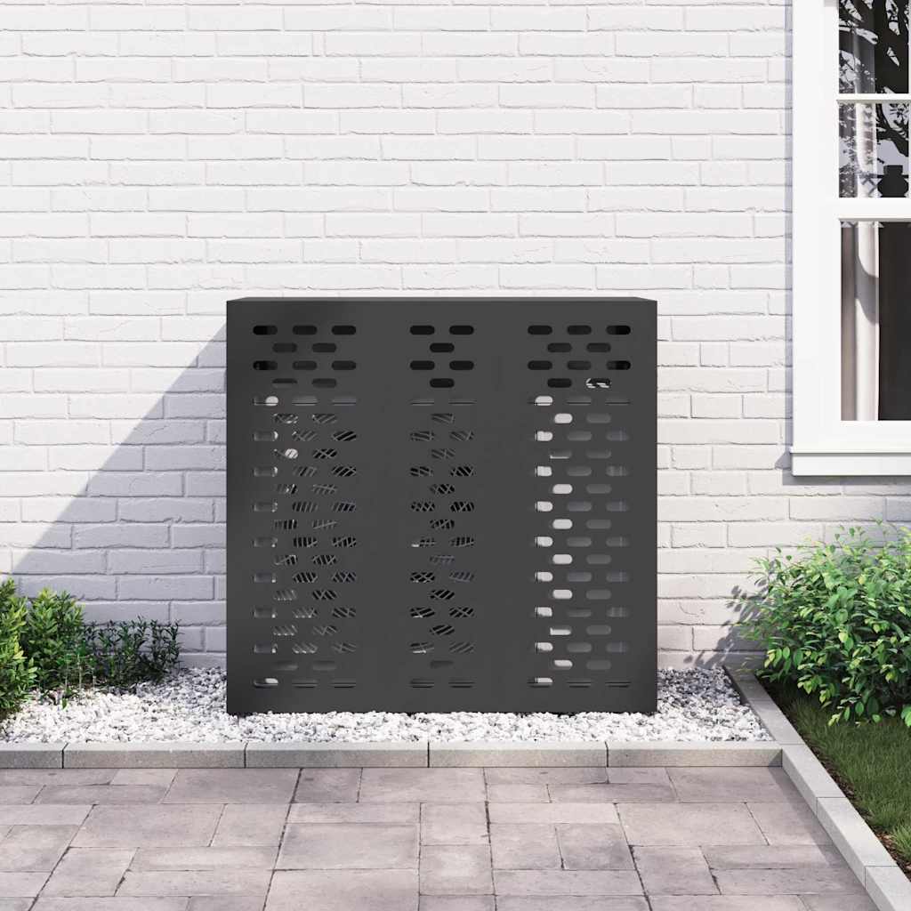 Air Conditioner Cover Black 110 x 50 x 105 cm Steel