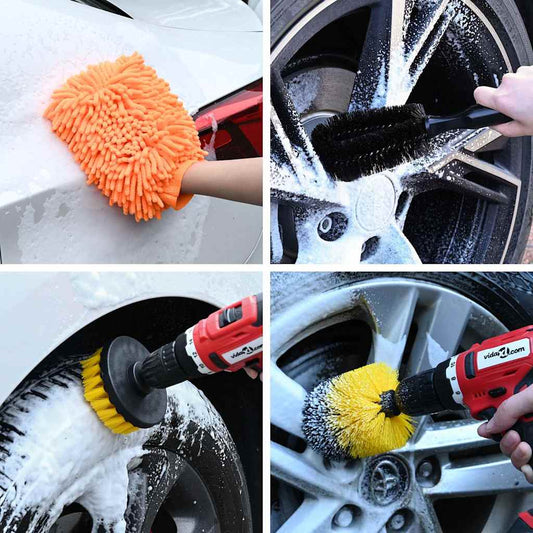 Car Cleaning Brush Set 14 pcs 14 pcs Multi Color