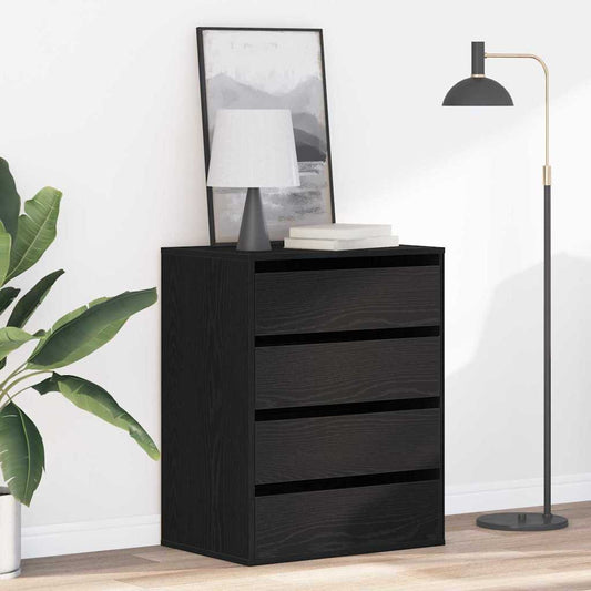 Chest of Drawers Black oak 60 x 41 x 76 cm Engineered wood
