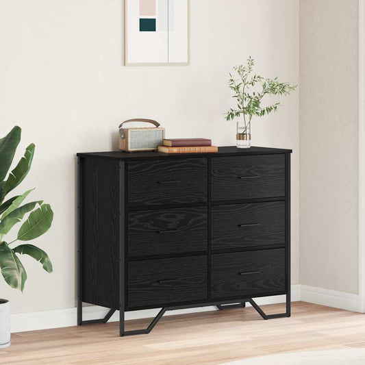 Chest of Drawers Black oak 91 x 35.5 x 74.5 cm Engineered wood