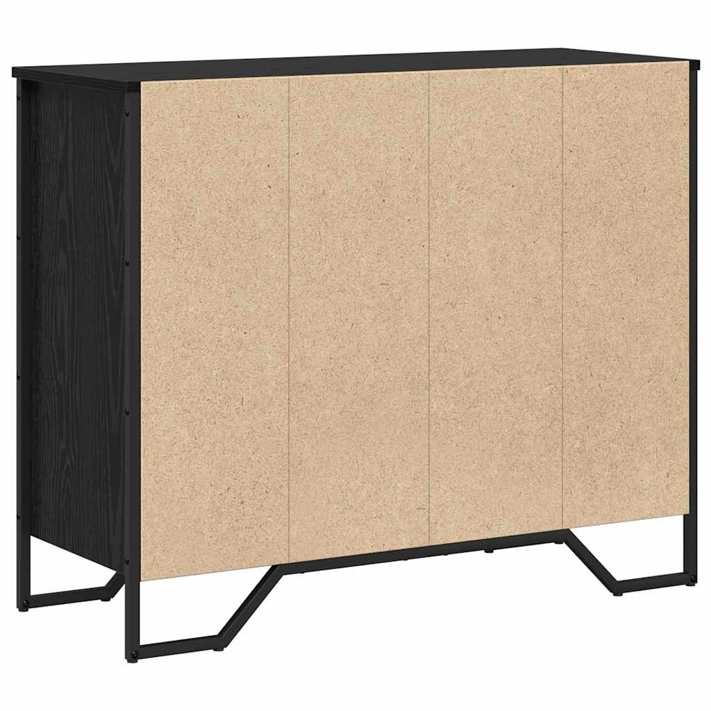 Chest of Drawers Black oak 91 x 35.5 x 74.5 cm Engineered wood