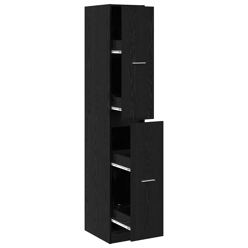 Apothecary Cabinet Black oak 30 x 41 x 174.5 cm Engineered wood