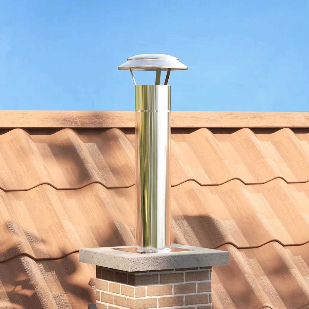 Chimney Head Extension Silver 24 x 24 x 50 cm Stainless Steel