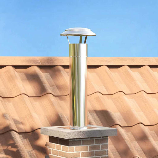 Chimney Head Extension Silver 24 x 24 x 50 cm Stainless Steel