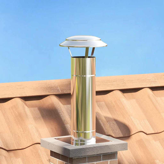 Chimney Extension Silver 25 x 25 x 65 cm Stainless Steel