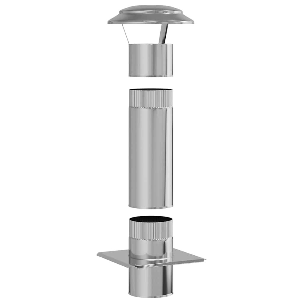 Chimney Extension Silver 25 x 25 x 65 cm Stainless Steel