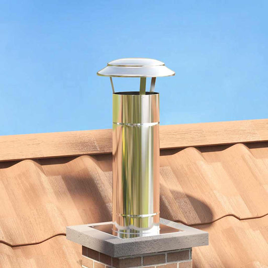 Chimney Extension Silver 25 x 25 x 65 cm Stainless Steel