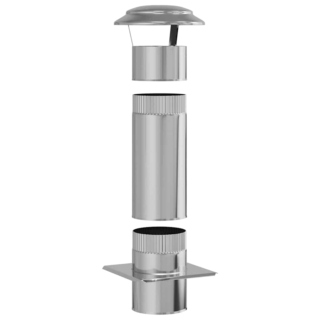 Chimney Extension Silver 25 x 25 x 65 cm Stainless Steel