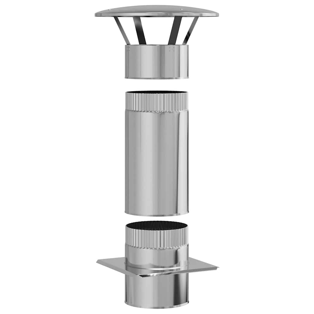 Chimney Extension Silver 35 x 35 x 65 cm Stainless Steel