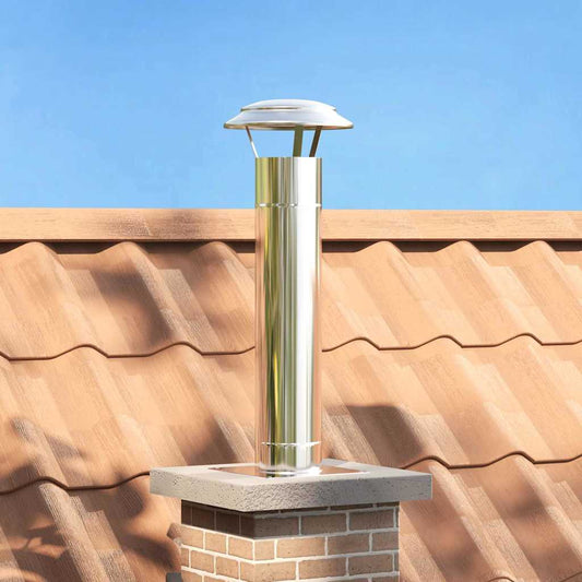 Chimney Extension Silver 25 x 25 x 82 cm Stainless Steel