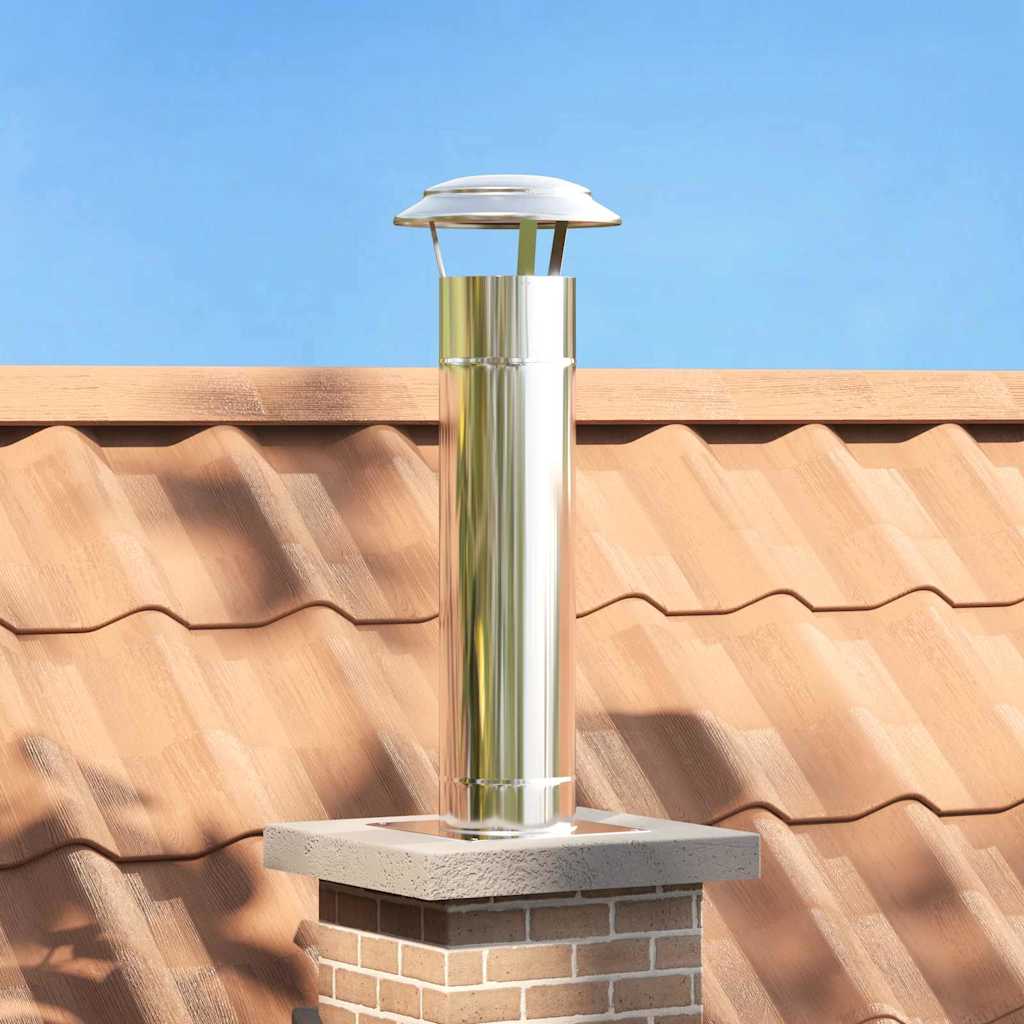 Chimney Extension Silver 25 x 25 x 82 cm Stainless Steel