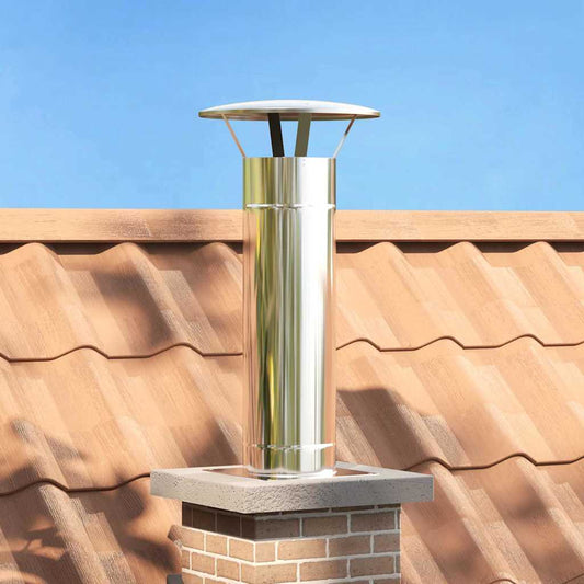 Chimney Extension Silver 35 x 35 x 82 cm Stainless Steel