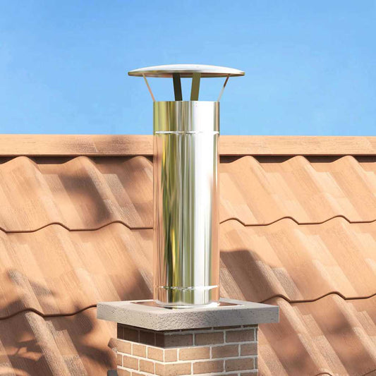 Chimney Extension Silver 35 x 35 x 82 cm Stainless Steel