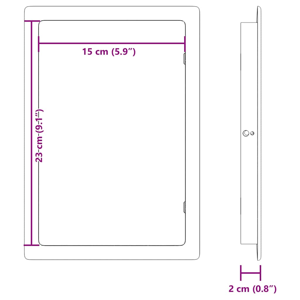 Access Panels 2 pcs White 23 x 15 x 2 cm ABS Plastic