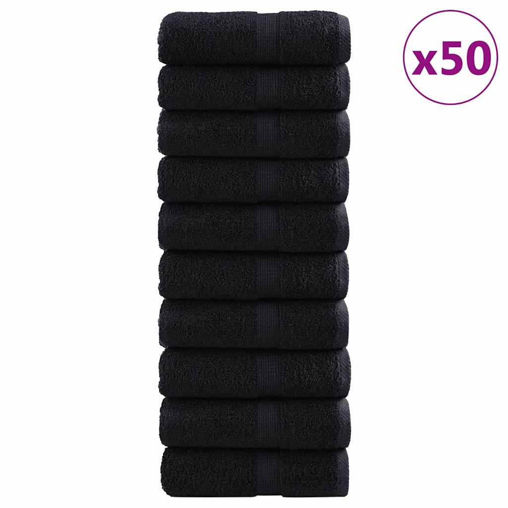 600 gsm Guest Towels SOLUND 50 pcs Black 30 x 50 cm Cotton