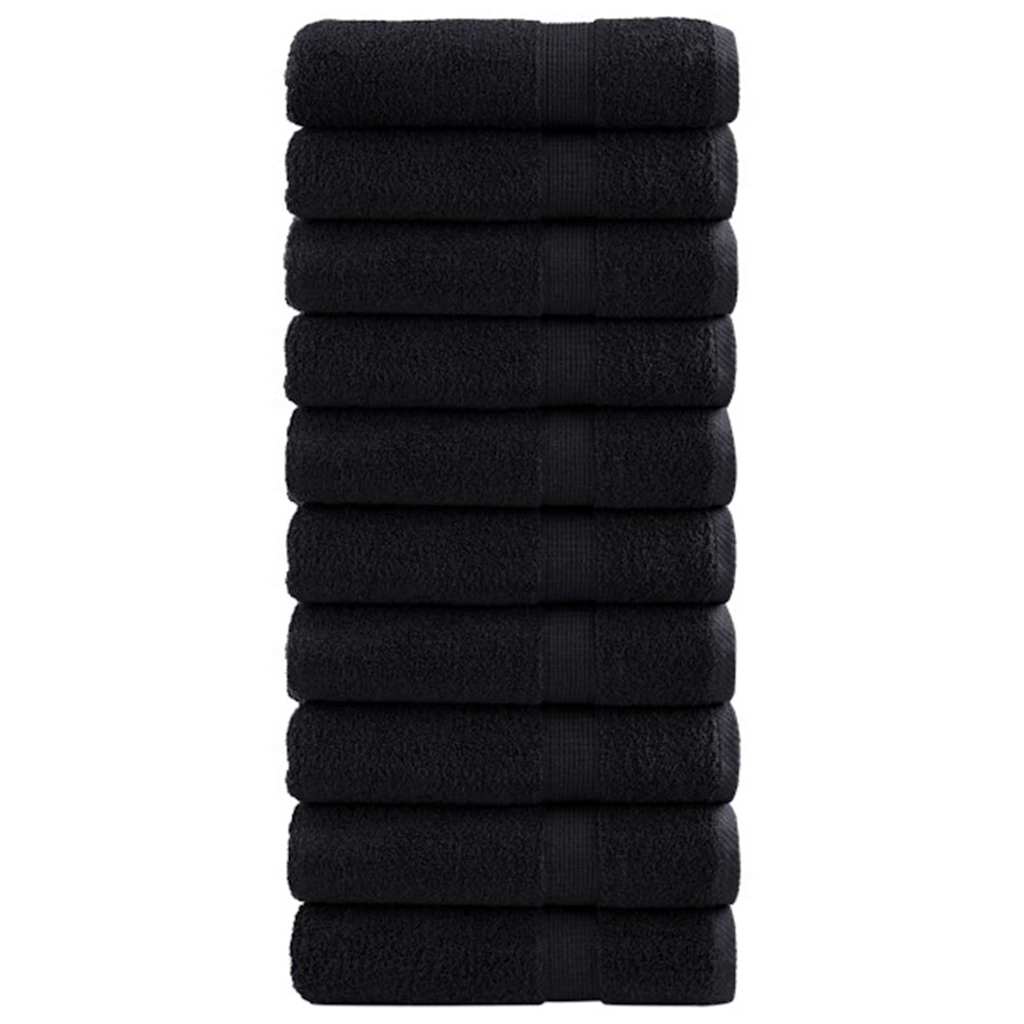 600 gsm Guest Towels SOLUND 25 pcs Black 100 x 150 cm Cotton