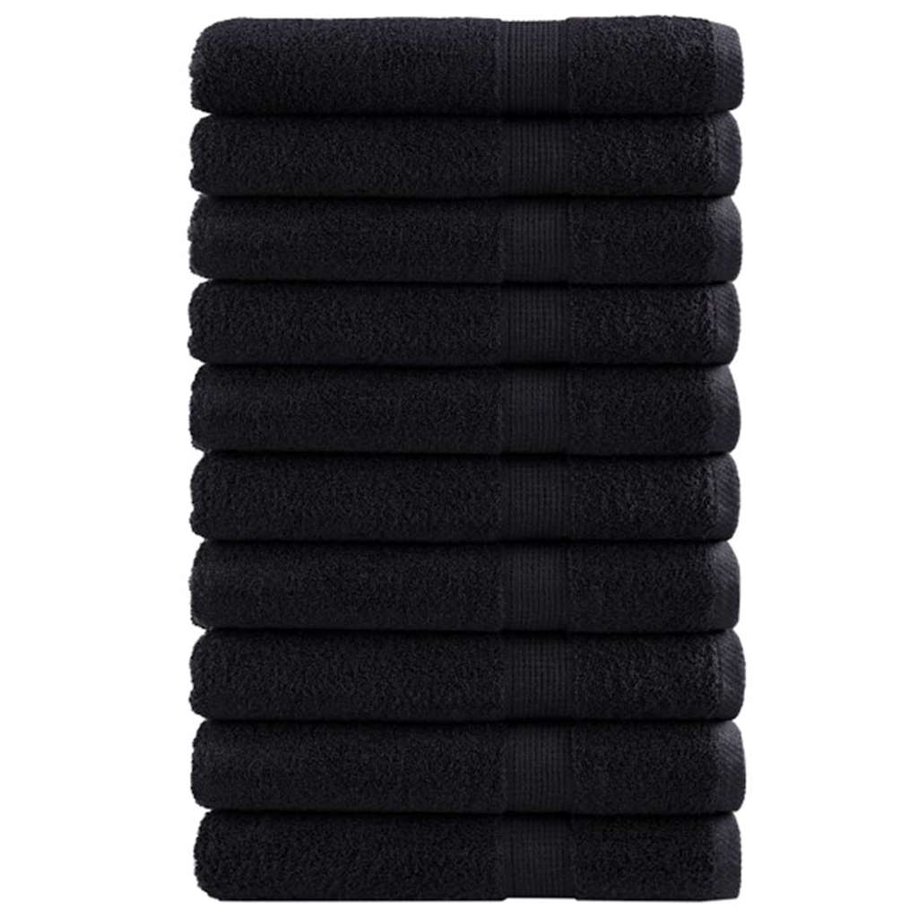 600 gsm Guest Towels SOLUND 25 pcs Black 80 x 200 cm Cotton