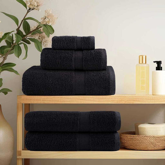 600 gsm Guest Towels SOLUND 25 pcs Black 100 x 200 cm Cotton