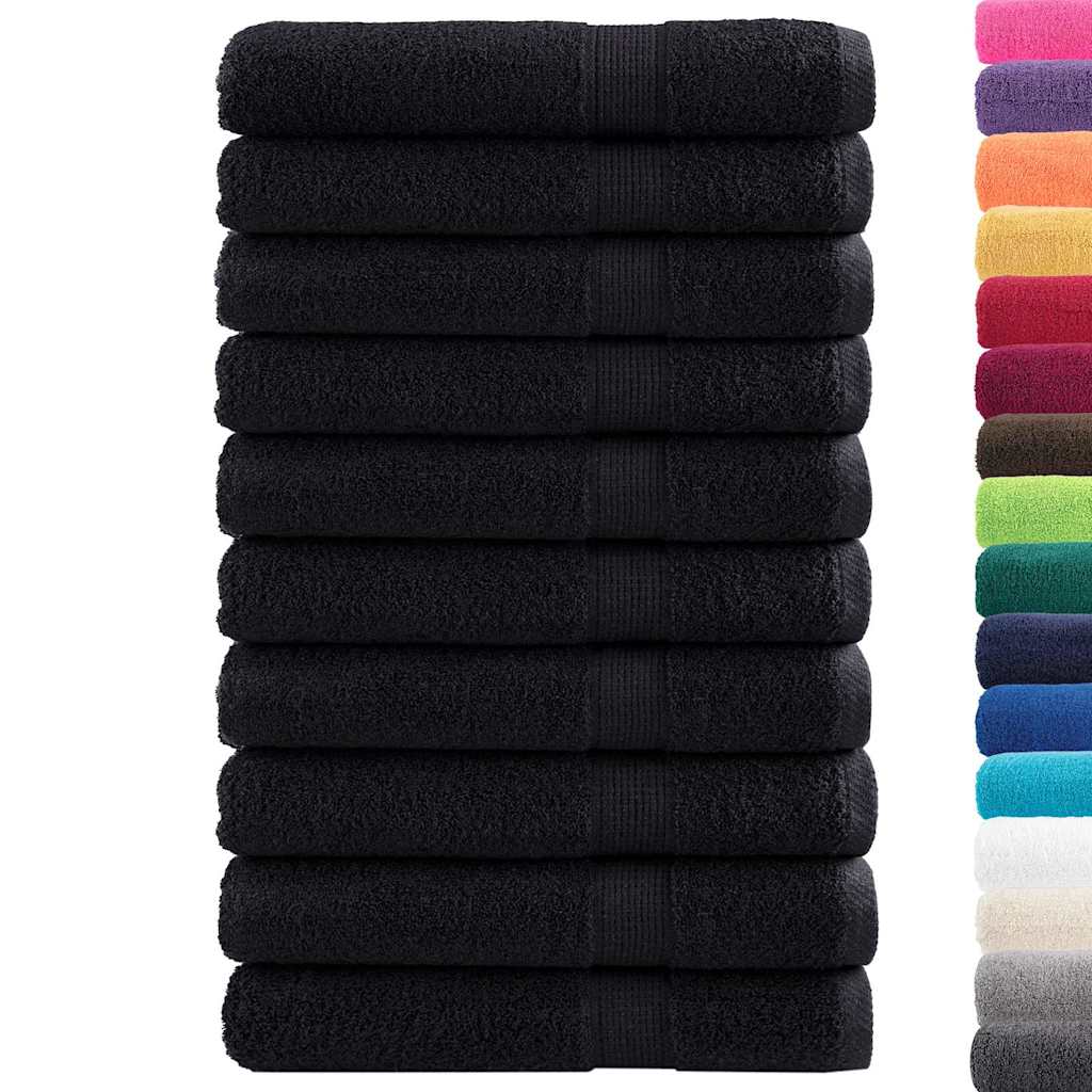 600 gsm Guest Towels SOLUND 25 pcs Black 100 x 200 cm Cotton