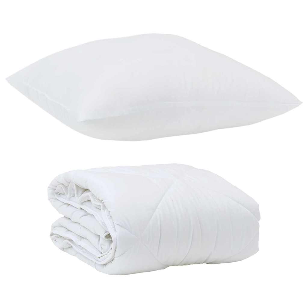 All-season Duvet 2 pcs White 135 x 220 cm Microfibre