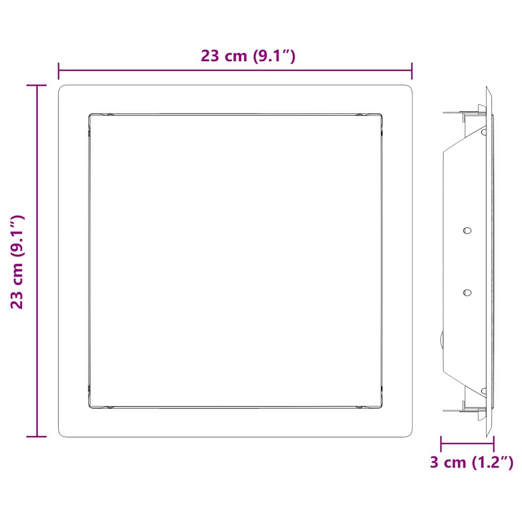 Access Panel 2 pcs White 20 x 20 cm Steel