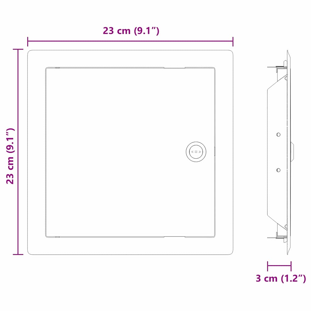 Access Panel 2 pcs White 20 x 20 cm Steel
