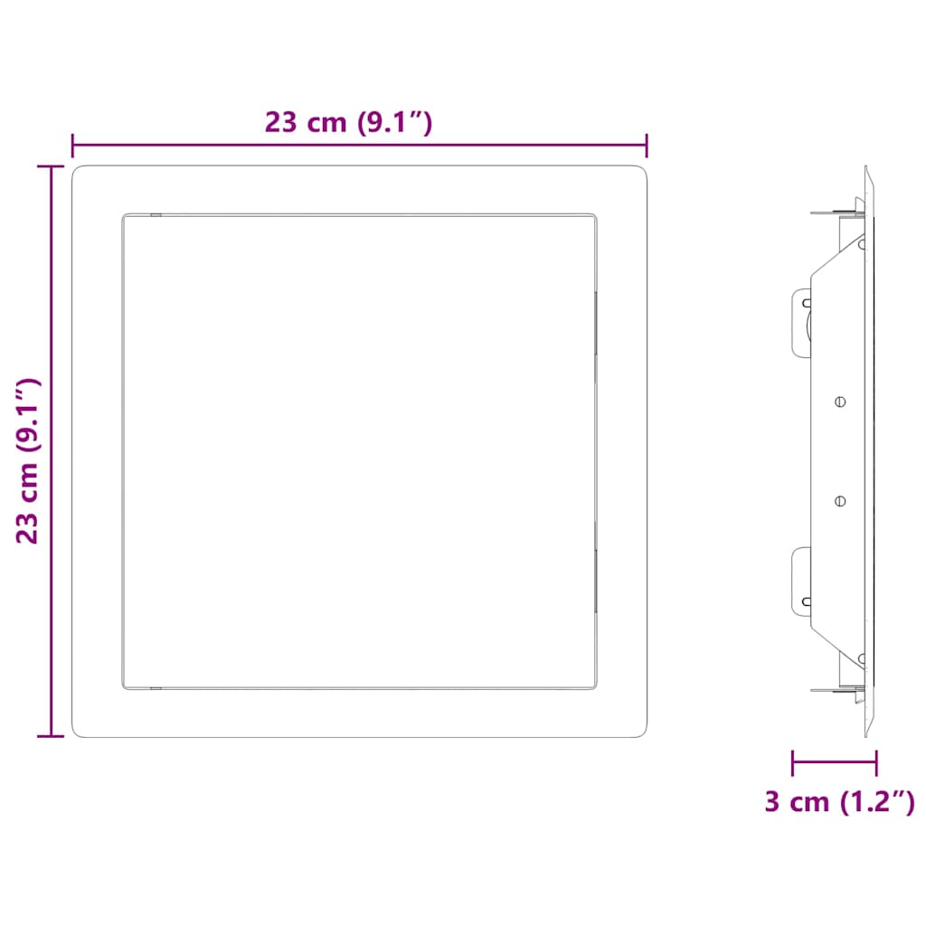 Access Panel Manual 2 pcs White 20 x 20 cm Steel