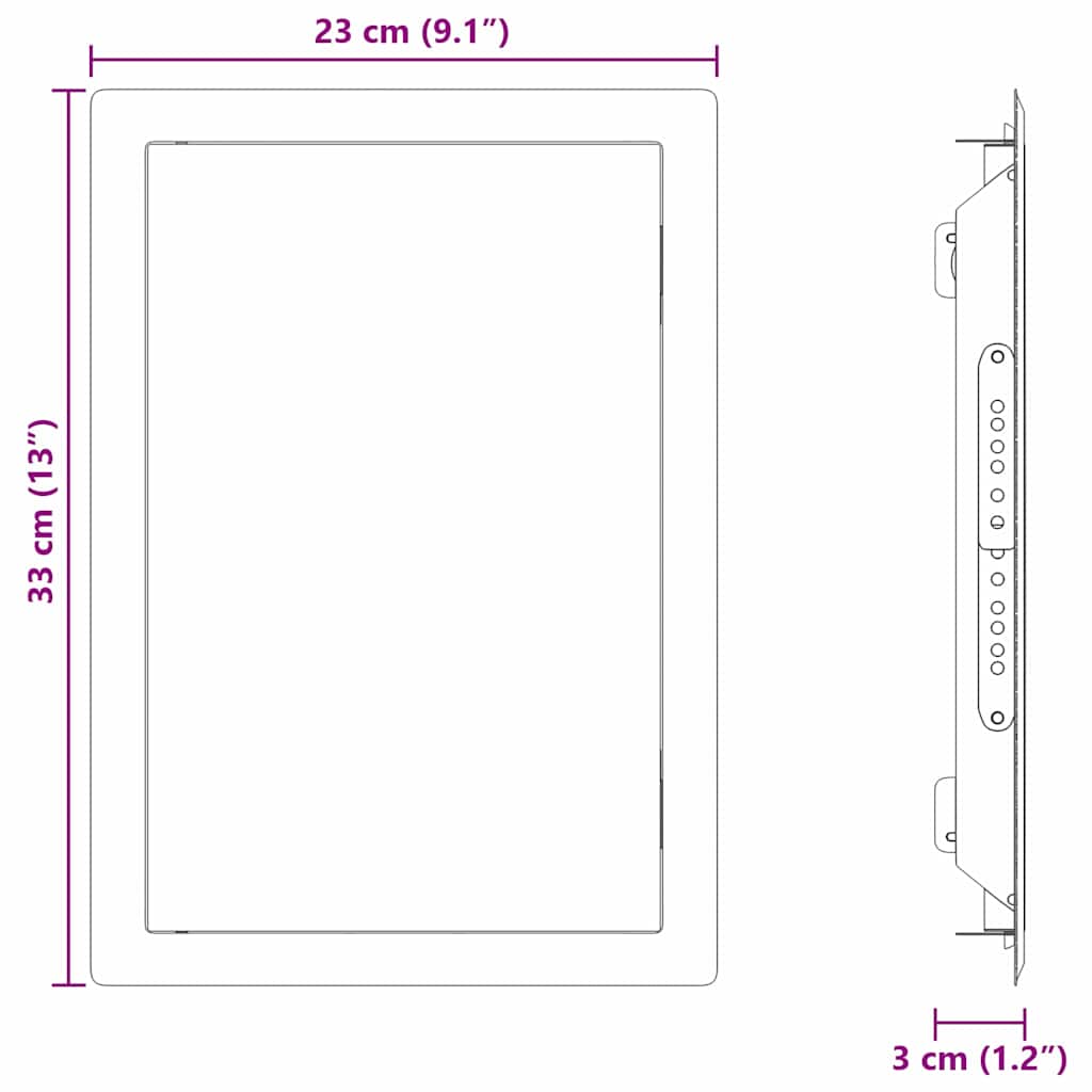 Access Panel Manual White 20 x 30 cm Steel