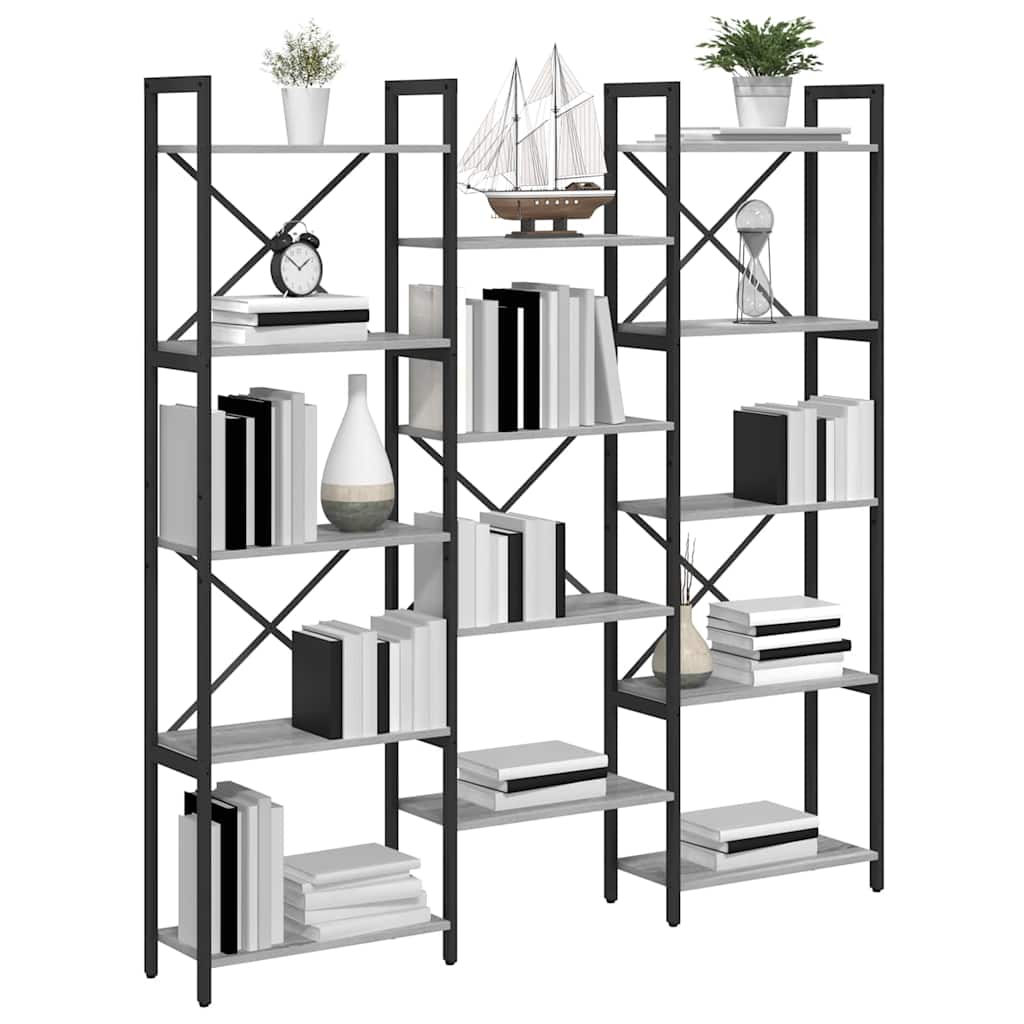 Bookshelf Grey sonoma 156 x 25 x 167.5 cm Engineered wood